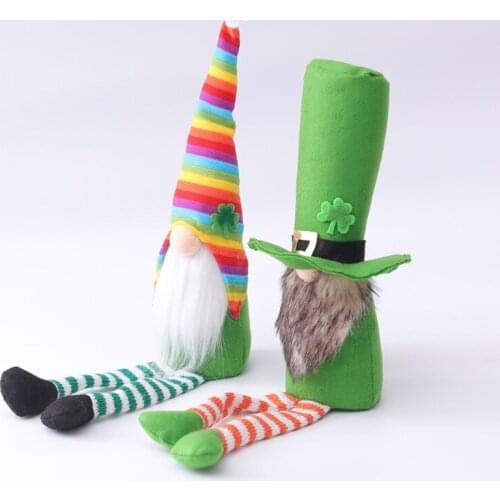 Patricks Day Tomte Plush Doll Irish Leprechaun Scandinavian Gnome Nisse Clover Holiday Ornaments Decorations