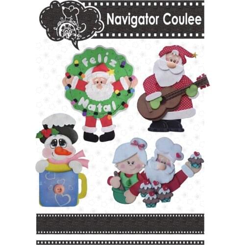 Christmas Santa Claus snowman wreath Mrs mug drink cup old man new die dies 2021 layered metal stamp scrapbook photodecoration