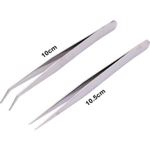 Cheapest 10cm Without Package Straight Head / Curved Head Tweezers Nipper for Phone Repairment DIY Repair Tools 1000pcs/lot