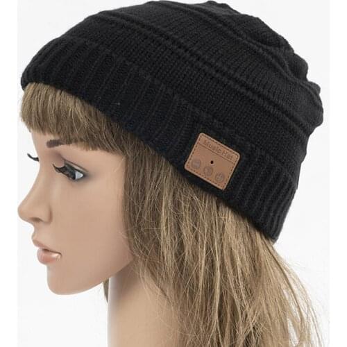Bluetooth Earphone Hat Carf Super Soft Knitted Music Beanie Bluetooth Brimless Music Cap for Winter Outdoor Sport