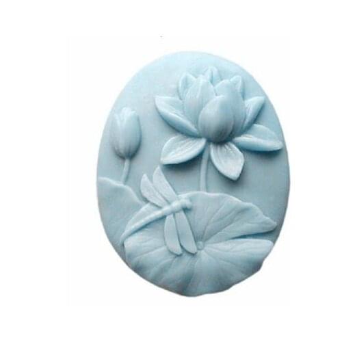 Silicone mold Lotus pond dragonfly shape handmade soap mold Chocolate Fondant cake mould Baking mold DIY tools