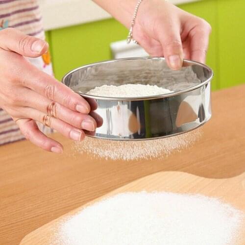 DIY Creative Baking Mesh Sieve Flour Sieve Sieve High Tool Kitchen Steel Quality Flour Colander Stainless Thick Sieve E0D3