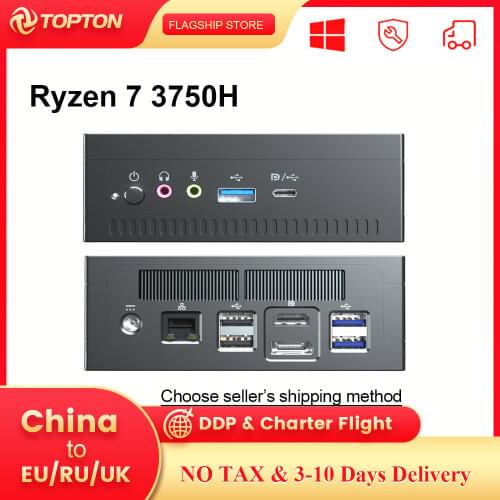 Topton AMD Ryzen 5 3550H Quad Core Mini PC Vega 8 Graphic 3x4K Display DP HDMI2.0 Type-C Desktop Gaming Computer NVMe AC WiFi BT