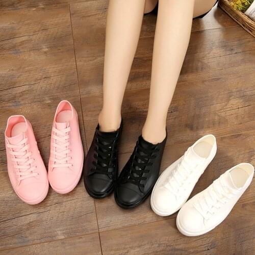 Rain Boots For Women White Sneakers Shoes Waterproof Spring Summer Female Casual Shoes Rubber Rain Bootsdf65