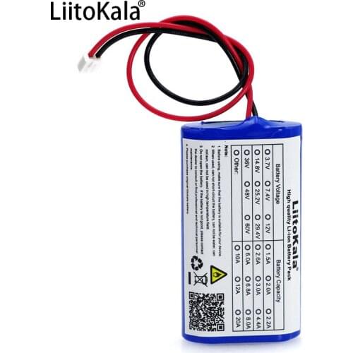 LiitoKala 3.7V 2600/5200mAh 18650 Lithium Battery Pack Fishing LED Light Bluetooth Speaker 4.2V Emergency DIY batteries+2P plug