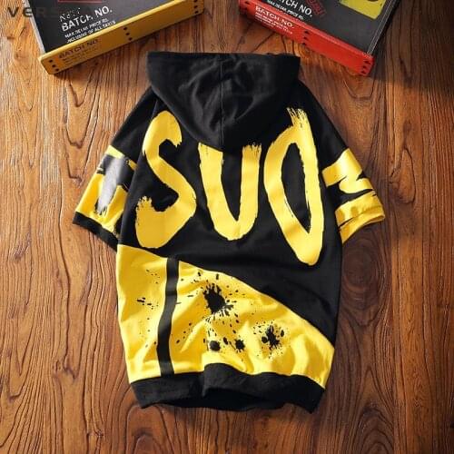 VERSMA 2018 Summer High Street Hip Hop Graffiti Printed Hooded Men Women T-shirts Korean Harajuku Oversize Couple Top Tee Shirts