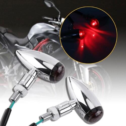 1Pair Motorcycle Turn Signal Indicator Bullet Amber Turn Signals Indicator Lighting Lamp Motorbike Lights Bulb Silver/Black