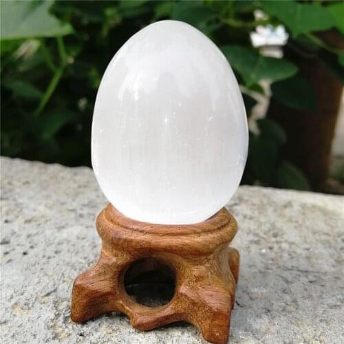 1PC Energy Stone Natural Selenite Crystal Gemstones Egg Twist Point Healing Chakra Christmas Gift Remove Negative Spirit Decor