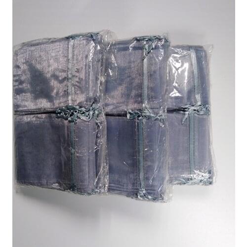 100pcs 9x12 10x15 13x18 15x20CM Gray Organza Bags Wedding Gift Bag Pouches Birthday Party Christmas Gift Jewelry Packaging Bags