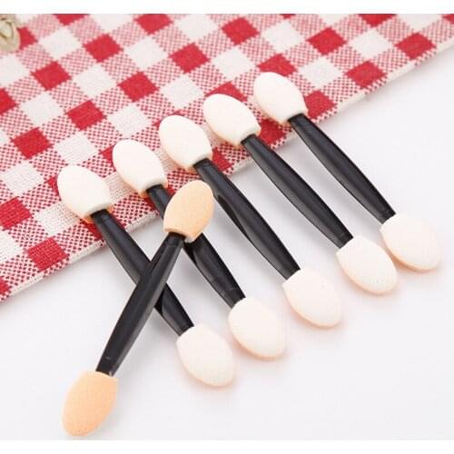 100Pcs/Pack Double Sided Nail Glitter Powder Brush Dust Applicator Sponge Manicure Nail Art Tools Set Eyeshadow Stick