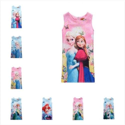 2020 Summer Baby Girl Dresses For Girls Princess Vestidos Fever 2 Frozen Anna Elsa Dress Butterfly Print Party Dress Kid Costume