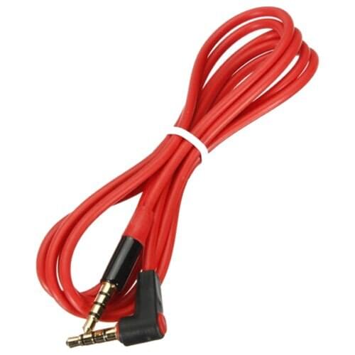 3.5mm 1/8Male to Male 4 Pole Car AUX Audio Cord Cable Record Headphone RED