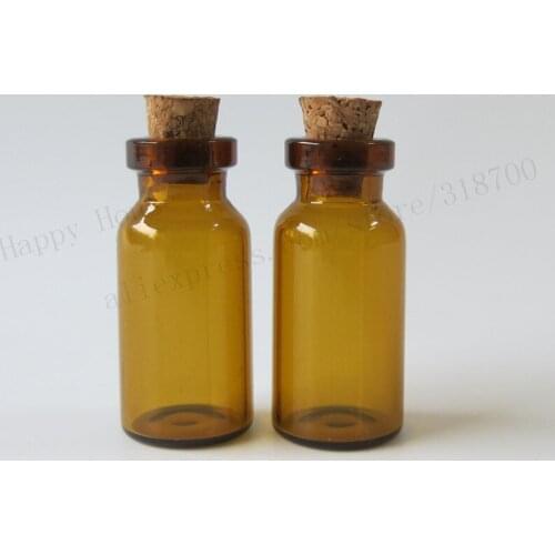 360 x 3ml Mini Clear/Amber Glass Bottle with wood cork,3cc Small empty sample vials,cork stopper glass vial,wishing bottle