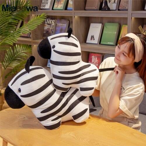 45/55cm Real Life Zebra Plush Toy Simulation Cute Horse Animal Toys for Child Kids Soft Creative Pillow Home Decor Lovely Gift
