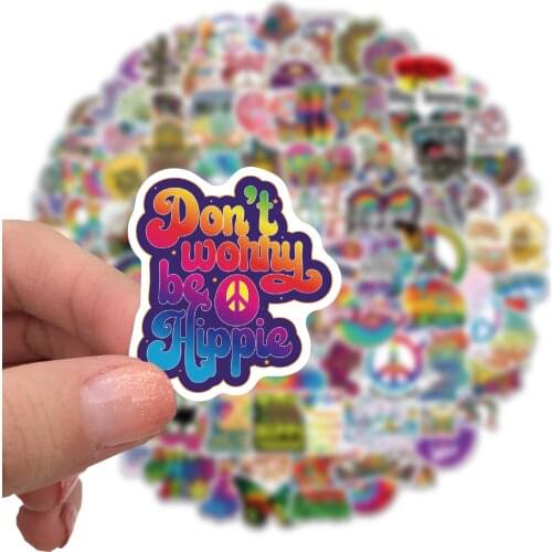 50/100 PCS Hippie Style Cartoon Mixed Stickers for Motorcycle Luggage Laptop Refrigerator Skateboard Toys DIY Gift