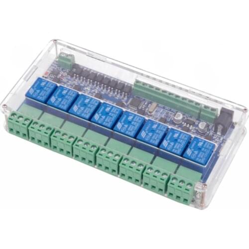 DC 12V 8 Channel Relay Module 8-CH MODBUS RTU RS485 Network Expansion Board 8-CH Input RS485 TTL (Modbus RTU Mode)