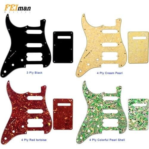 Pleroo Guitar Accessories left handed Pickguard with back plate for Fender Stratocaster Player Humbucker Standard ST HSS guitar