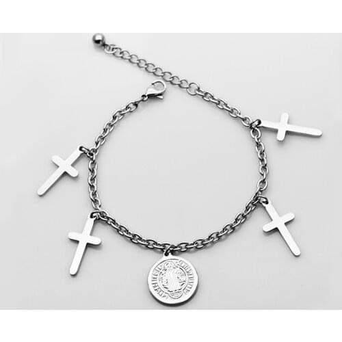 Titanium Steel Bracelet Stainless Steel Fashion Couple Cross Bracelet Trend All-match Ornaments