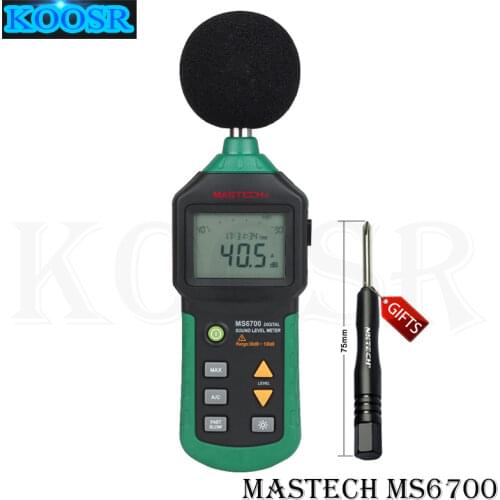 MASTECH MS6700 Auto Range Digital Sound Level Meter Tester Decibel Noise Meter 30dB to 130dB With Clock and Calendar Function