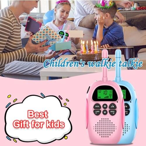 LCD Walkie Talkie Children 2 Pcs Childrens Radio Walkie-Talkie Kids Birthday Gift Toys for Boys Girls 3-5 KM Range CTCSS System