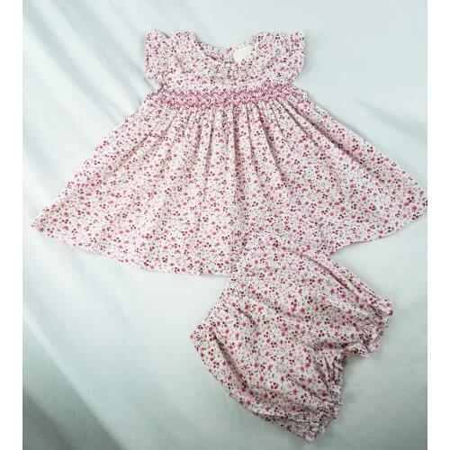 2020 Summer Spain Toddler Baby Girls Cotton Ruffles Princess dresses 2pcs Baby Girls Floral Sweet 1-3Years Girls Boutique Outfit