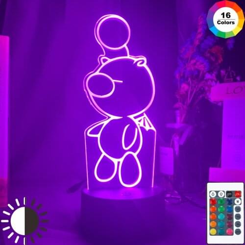 Game Final Fantasy Moogle Figure Led Night Light Lamp for Kids Bedroom Decor Color Changing Nightlight Cool Child Christmas Gift
