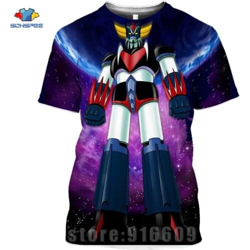 Mazinger Z T shirt Men Japan Robot Anime 3D Print Mens T-Shirt Women Summer Goldorak Tshirt Harajuku Streetwear Fitness Shirts