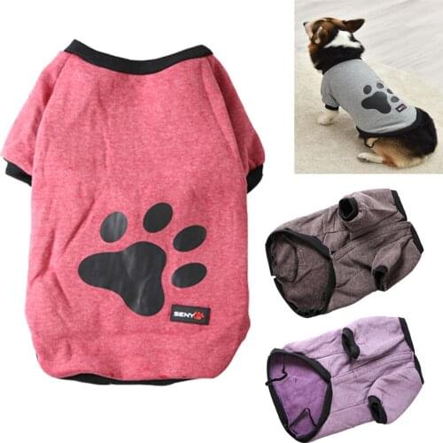 Footprint Printed Jacket Coat Shirt Puppy Clothing Hoodies Small Medium Dog Pet Vest Sweater Chihuahua Outfit Clothes Ropa Perro