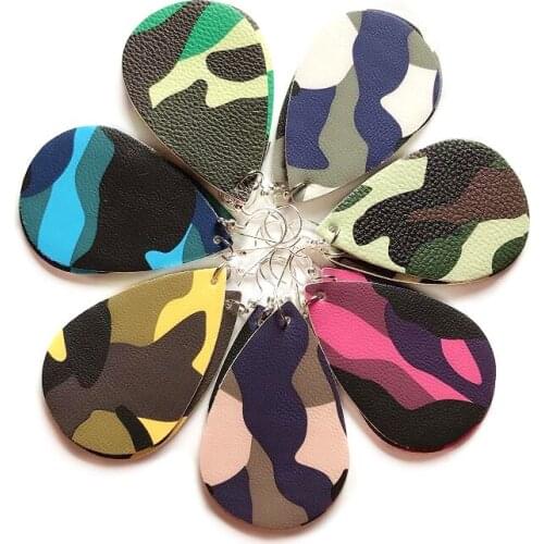 2019 Hot Fashion Camouflage Leather Water Drop Earrings Bohemian Leopard Print Teardrop Earrings For Women Charm Jewelry