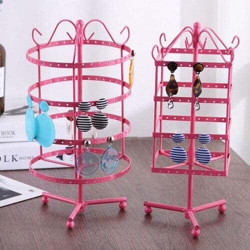 Top Sale Jewllery organization Multifunctional Mental Display Stand Holder Round 96 Holes Earrings Stud Necklace Jewelry Display