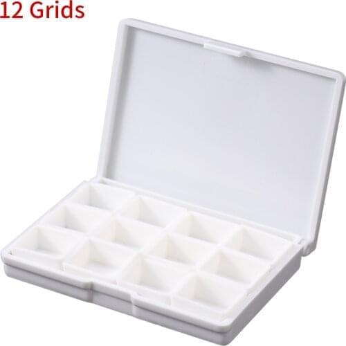 Watercolor Pans Painting Tray White Plastic Paint Palette Half Pan Drawing Plate Empty Palette Container DIY Color Mixing Pallet