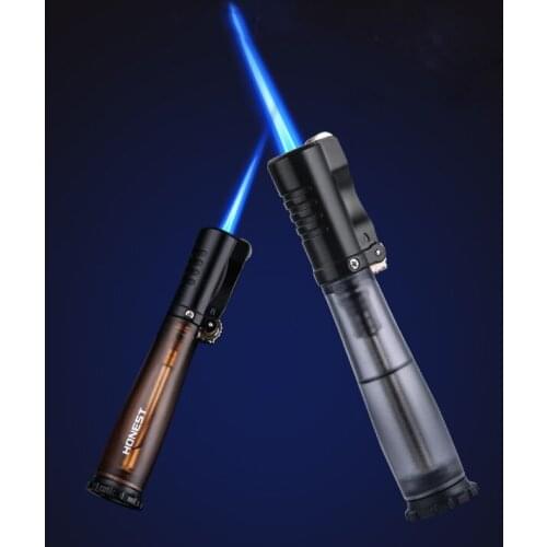 Metal Jet Torch Lighter Turbo Cigarettes Cigar Lighter Spray Windproof Gun Gas Butane Visible Lighters BBQ Smoking Accessories