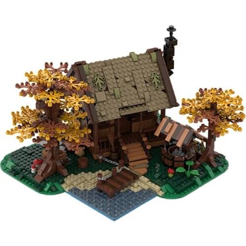 MOC DIY Forest Tree Holiday Lake House Villa Family Apartment Building Block Model Kids Ideas Brick Toys Brain Game Best Gifts