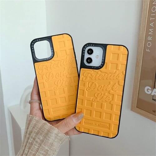 Fashion 3D Waffle PVC Phone Case For IPhone 12 11 Pro Max X Xr Xs Max 6 6s78 Plus Shockproof Silicone Cover Fundas For IPhone 12