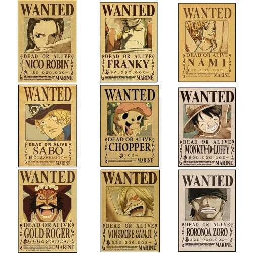 Cartoons Japanese Anime One Piece Luffy Vintage Art Print Poster Classic Mural Favorite Decoration Of Childrens Room Gift