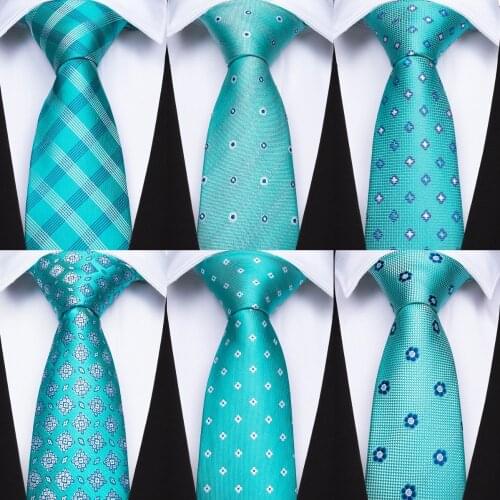 DiBanGu Mens Ties Green Floral Plaids Dots Silk Ties Pocket Square Clip Set DiBanGu Wedding Tie For Men BK-001