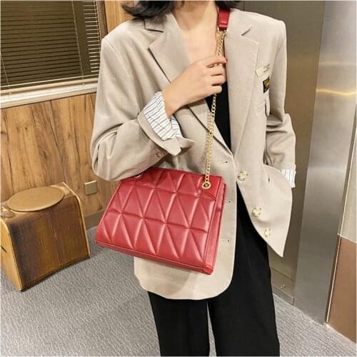 Handbag Cheap Synthetic Leather Leather Waterproof Plaid Square Wing Bag Small White Bag Ladys Bag