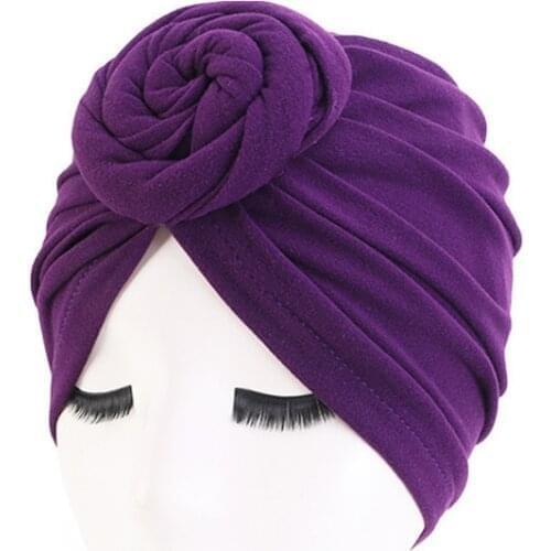 New Elastic Cotton Turban Caps for Women Chemo Hat Solid Color Headscarf Female Headband Turbans Muslim Cap Chemotherapy Cap