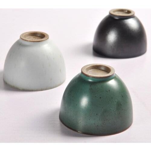 New Products Creative Japanese Style Stoneware yun dao Cup Retro Kiln Baked Teacup Ceramic Kung Fu Tea Set Teacups