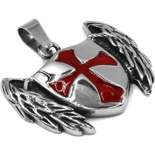 Wholesale Armor Shield Knight Templar Red Cross Pendant Stainless Steel Jewelry Classic Eagle Wing Biker Mens Pendant SWP0513