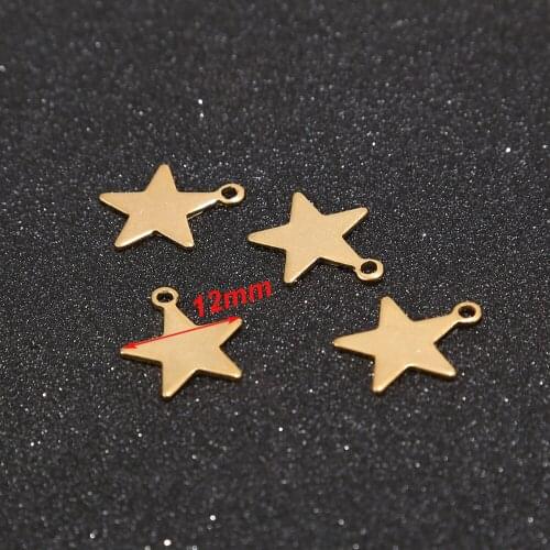 Gold tone Stainless Steel Charms Pendants Star Pendants for Women Men Jewelry Making Crafting DIY Necklace Bracelet 20pcs/lot