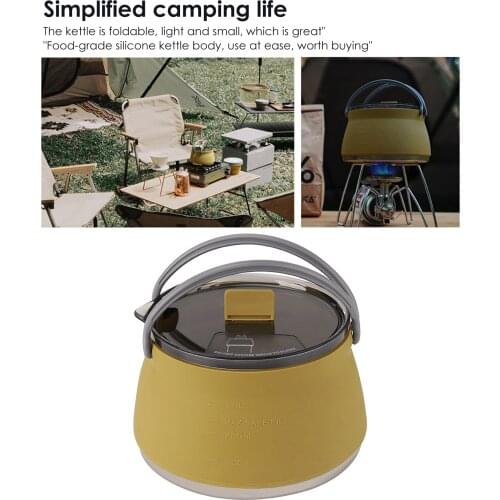 Camping Water Kettle Collapsible Tea Kettle Portable Coffee Pot Portable Camping Outdoor Open-fire Coffee And Tea Kash Vividly