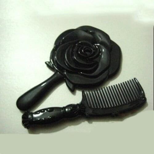 Mirror Comb Style Rose Three-dimensional Small Combs Portable Suit Hairbrush Hairdressing Supplies For Female Straight Hot Sale