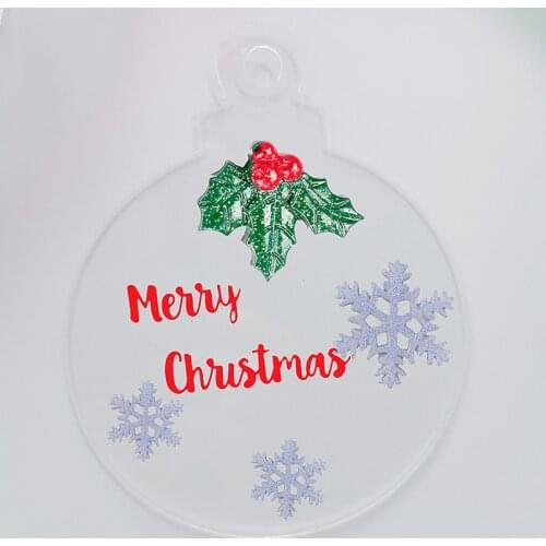10cm Clear Blank Acrylic Christmas Baubles Novelty Chirstmas Ball Tags Hanging Ornaments for Xmas New Year Home Decor 4inch
