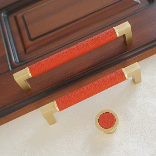 5" 6.3" Red and Golden Door Pull Handles/Metal Round Dresser Drawer Knobs/Wardrobe Handles Cupboard Handles/Furniture Hardware