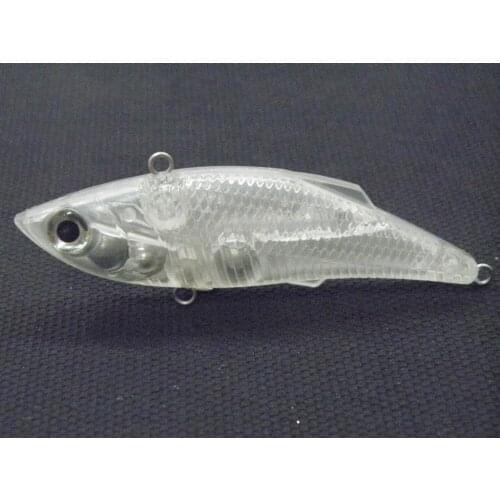 WLure Tight Wiggle Sinking Lipless Blank Unpainted Fishing Lure Bodies Quantity 10 with Eyes UPL536