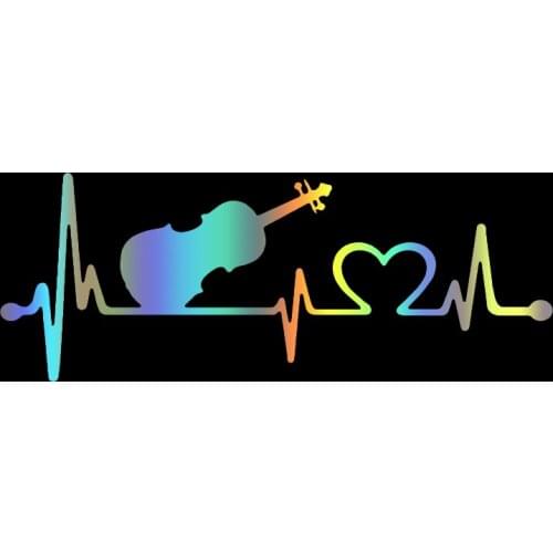 S51388 Various Sizes/Colors Car Stickers Vinyl Decal Violin Heartbeat Lifeline Motorcycle Decorative Accessories Creative