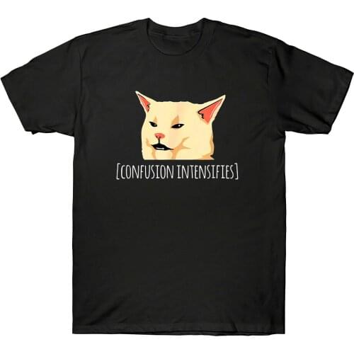 Smudge Lord Funny Confused Cat Meme Confusion Intensifies Vintage MenS T-Shirt