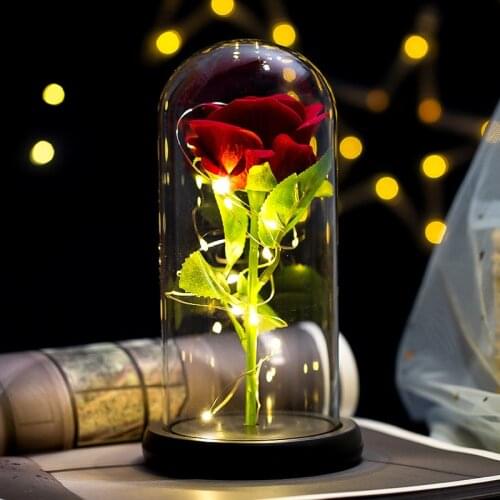 Wedding Decoration Plants Eternal Preserved Rose with Glass Flower Heads Rose Forever Love Wedding Party Gifts