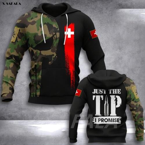 Swisse Soldier Army Promise World 3D Printed Hoodie Man Female Zipper Pullover Sweatshirt Hooded Jersey Streetwear Tracksuits
